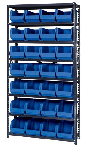 Steel Shelving Unit Plastic Storage Bins Qsbu 240 12 X 36 75 Plastic Storage Bin Steel Shelving System Blue