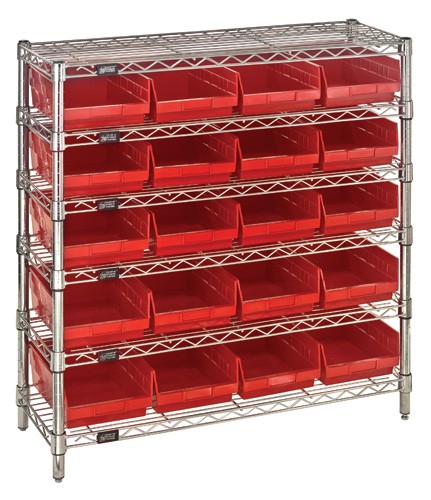 Garage Storage Wire Shelving Plastic Bin Unit Wr6 36 1236 107 Plastic Storage Bin Wire Shelving Units Red