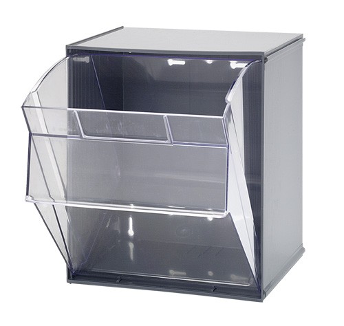Clear Tip Out Bin Storage & Organizer - QTB301 - Tilt Compartment | Bin-Store.com