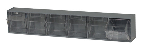 Clear Tip Out Tilt 6 Cup Compartment Bin Organizer - QTB306