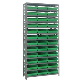 Steel Shelving Storage Shelf Bin Unit - Green
