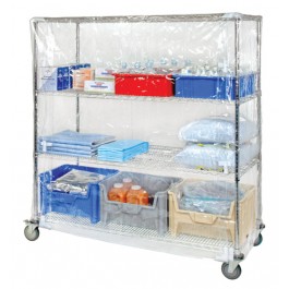 Clear Vinyl Wire Shelving Cart Covers
