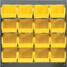 Wall Mount Louvered Panel with Bins - Yellow