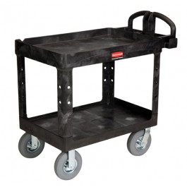 2-Shelf Utility Cart w/Lipped Shelf