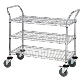 Stainless Steel Wire Shelving Utility Cart