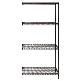 Black Wire Shelving 4-Tier Add-On Unit