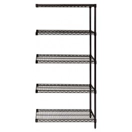 Black Wire Shelving 5-Tier Add-On Unit