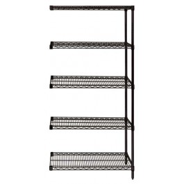 5-Shelf Black Wire Shelving Add-On Unit