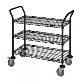 Black Wire Shelving Utility Cart