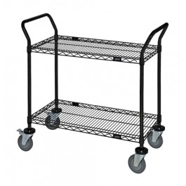Black Wire Shelving Utility Cart