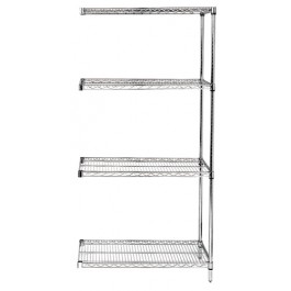 63"H Stainless Steel 4-Shelf Add-On Kits