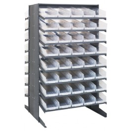 Plastic Storage Bin Sloped Shelving Pick Rack with Clear Bins