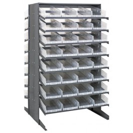 Plastic Storage Bin Sloped Shelving Pick Rack Clear Bins