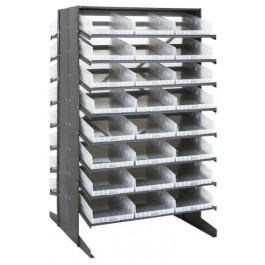 Clear Plastic Storage Bin Sloped Shelving Pick Rack