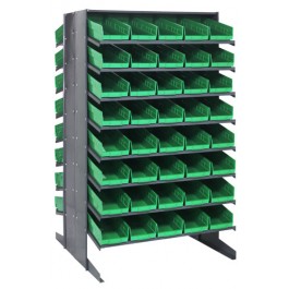 Plastic Storage Bin Sloped Shelving Pick Rack Green