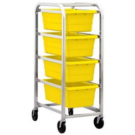 Tub Rack with 4 Yellow Tubs