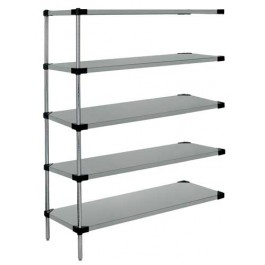 Galvanized Steel 5-Solid Shelf Add-On Unit - AD86-1472SG-5