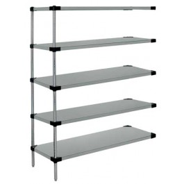 Galvanized Steel 5-Solid Shelf Add-On Unit - AD86-1872SG-5