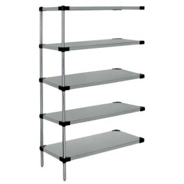 Galvanized Steel 5-Solid Shelf Add-On Unit - AD63-2430SG-5