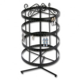 Round Rotating Metal 96 Pair Earring Stand