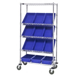 Plastic Storage Container Slanted Wire Shelving Units