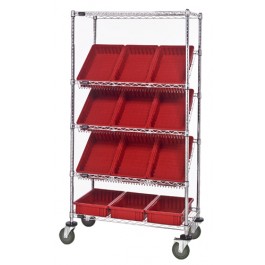 Plastic Storage Container Slanted Wire Shelving Units