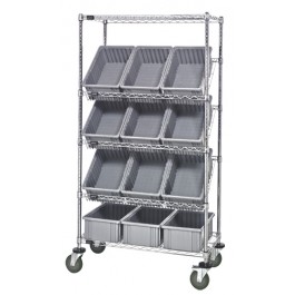 Plastic Storage Container Slanted Wire Shelving Units