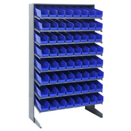 Single Sided Pick Rack with Bins - Blue