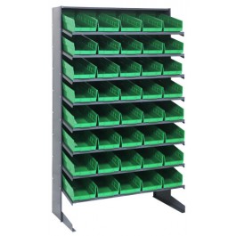 Single Sided Pick Rack with Bins - Green