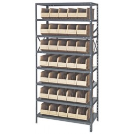 Ivory Storage Bin Steel Shelving Systems