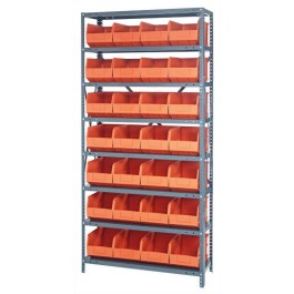Orange Storage Bin Steel Shelving Systems