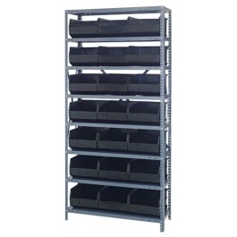 Black Storage Bin Steel Shelving Systems