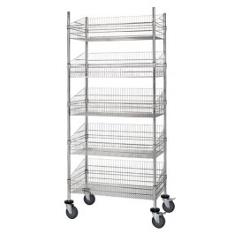 5 Wire Post Basket Mobile Cart