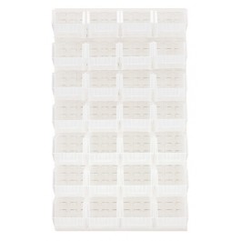 Oyster White Louvered Panel with Clear Bins