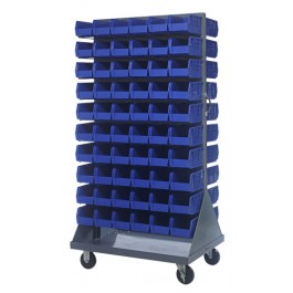 Blue Plastic Storage Bins Louvered Panel Rack Systems