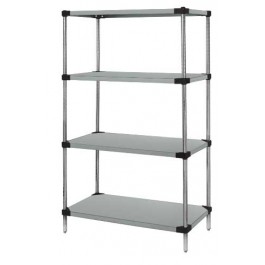 Stainless Steel 4-Solid Shelf Unit - WRS4-86-1454SS
