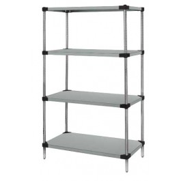 Stainless Steel 4-Solid Shelf Unit - WRS4-74-1460SS