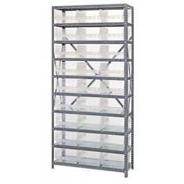 Clear Plastic Storage Bin Steel Shelving System