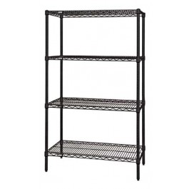 WR63-1436BK Black Epoxy Wire Shelving Starter Kit