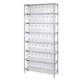 Wire Unit with Clear Plastic Bins