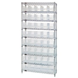 Clear Storage Bin Wire Shelving System