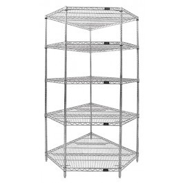 Chrome (5-Shelf) Corner Wire Shelving System - WR74-1836CRNC-5