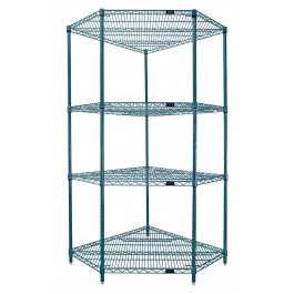 Proform Green Epoxy (4-Shelf) Corner Wire Shelving System - WR74-1836CRNP 