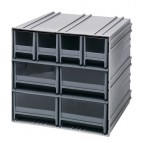 Interlocking Storage Cabinet with Gray Drawers
