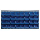 Wall Mount Louvered Panel with Plastic Bins Blue