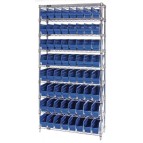 Blue Plastic Storage Bin Wire Shelving Units