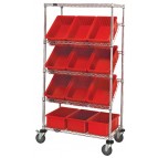 Plastic Storage Container Slanted Wire Shelving Units