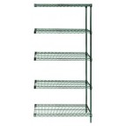 Green Epoxy Wire Shelving 5-Shelf Add-On Kit