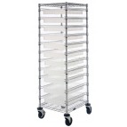 Chrome Wire Shelving Bin Transport Cart