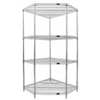 Chrome (4-Shelf) Corner Wire Shelving System - WR74-2442CRNC